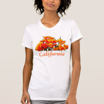 Stijlvolle papaverkunst, T-Shirt van de "Californi