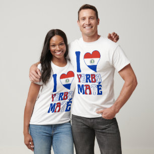 Stijlvolle Paraguay vlag I LOVE YERBA MATE T-shirt