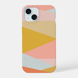 Stijlvolle Pastel Geometrische Kleurblokvormen Mod iPhone 15 Hoesje