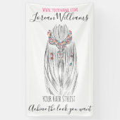 Stijlvolle Pastel Hair Stylist Braid Hairstyle Blo Spandoek (Verticaal)