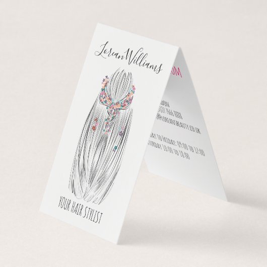 Stijlvolle Pastel Hair Stylist Braid Hairstyle Blo Visitekaartjes (Voorkant)