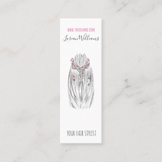 Stijlvolle Pastelkleur Haar Stylist Vlecht Kapsel Mini Visitekaartje (Voorkant)