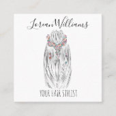 Stijlvolle Pastelkleur Haar Stylist Vlecht Kapsel Vierkante Visitekaartje (Voorkant)