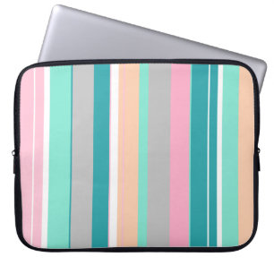 Stijlvolle pastelkleuren lijnen laptophoes laptop sleeve