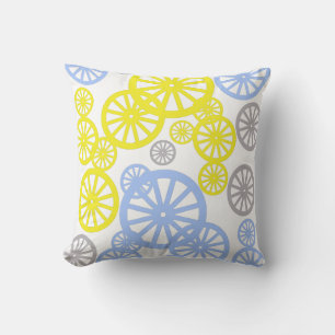 Stijlvolle pastelkleuren wielen ronde kussenhoes kussen