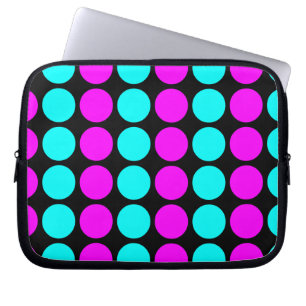 Stijlvolle patronen voor haar : Roze en Cyaan Polk Laptop Sleeve