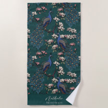 Stijlvolle Pauw-en-Bloem Bruidsmeisje Teal