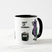 Stijlvolle pauw met bril - "Zwijg, Journal" Mok (Voorkant rechts)