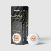 Stijlvolle perzik monogram script golfballen (Verpakking)