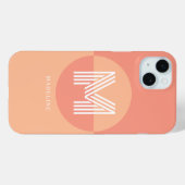 Stijlvolle perzik roze geometrisch modern monogram Case-Mate iPhone case (Achterkant (horizontaal))