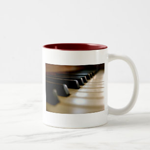 Stijlvolle pianokaart tweekleurige koffiemok