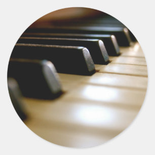 Stijlvolle pianotoetsenbord Muziek Ronde Sticker