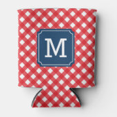 Stijlvolle Picknick Red Gingham Personaliseer Mono Blikjeskoeler (Voorkant)