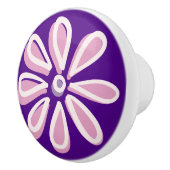 Stijlvolle Pink Bloom Doodle Keramische Knop (Rechts)