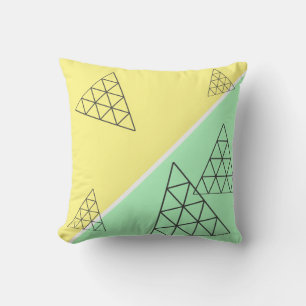 Stijlvolle piramide driehoekgeometriepastel kussen