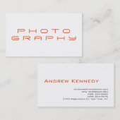 Stijlvolle plaat Eenvoudige witte rode fotograaf Visitekaartje (Voorkant / Achterkant)
