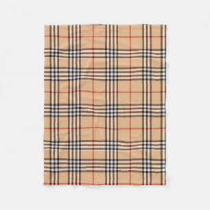 Stijlvolle Plaid Warme Tane Basis Wit Zwart Bruin Fleece Deken