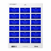 Stijlvolle platte blauwe gradiënt - Afloopklep Etiket (Full Sheet)