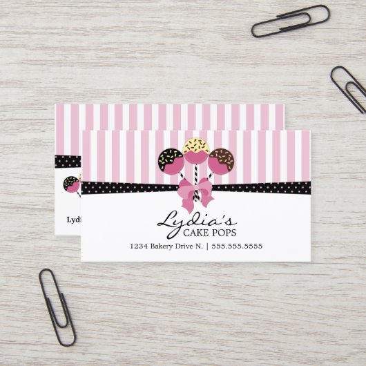 Stijlvolle Poppen bakkerij Visitekaartje (Voorkant / Achterkant in situ)
