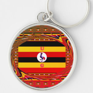 Stijlvolle premium mooie UG ronde patroon design k Sleutelhanger