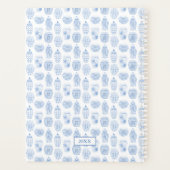 Stijlvolle preppy Blue en White Affirmations Planner (Achterkant)