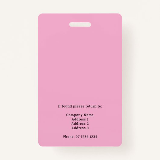 Stijlvolle Press ID-badge met foto- en QR-code Badge (Achterkant)