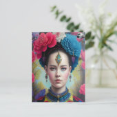 Stijlvolle prinses met tartan outfit briefkaart (Staand voorkant)