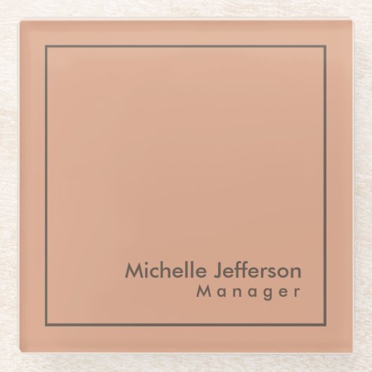 Stijlvolle professionele minimalist glazen onderzetter (Voorkant)