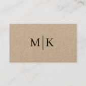 Stijlvolle professionele QR-code Monogram Kraft Visitekaartje (Voorkant)