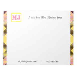 Stijlvolle professionele scriptnaam Monogram Tarta Notitieblok