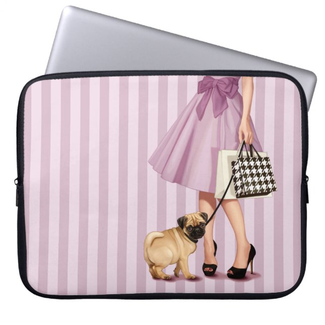 Stijlvolle promenade laptop sleeve (Voorkant)
