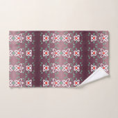 Stijlvolle pruim en rode bloem bad handdoek (Handdoek)