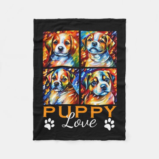 Stijlvolle Puppies Dog Fleece Blanket (Voorkant)