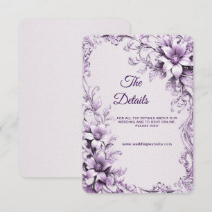 Stijlvolle Purple Flowers Detail Enclosure Kaart