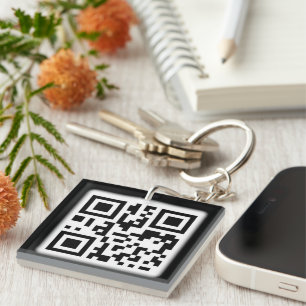 Stijlvolle QR-code Acrylische Sleutelhanger
