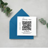 Stijlvolle QR-code trouw-RSvp-kaart, online antwoo Informatiekaartje