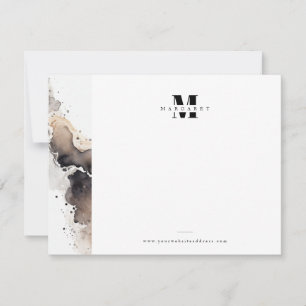 Stijlvolle Rand Vetgedrukte brief Eenvoudige Monog Notitiekaartje