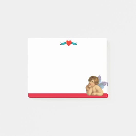 Stijlvolle Raphael Cherubijn & Hart op Witte Post-it® Notes (Voorkant)