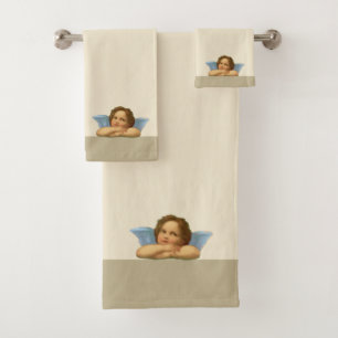 Stijlvolle Raphael cherubijn op beige badhanddoeke Bad Handdoek