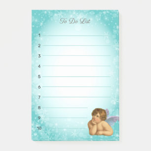 Stijlvolle Raphael Cherubijn op lichte blauwe grad Post-it® Notes