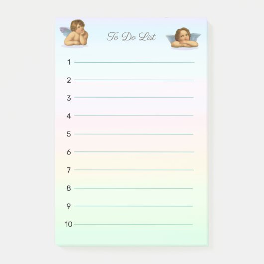Stijlvolle Raphael Cherubijnen op Pasteltinten Post-it® Notes (Voorkant)