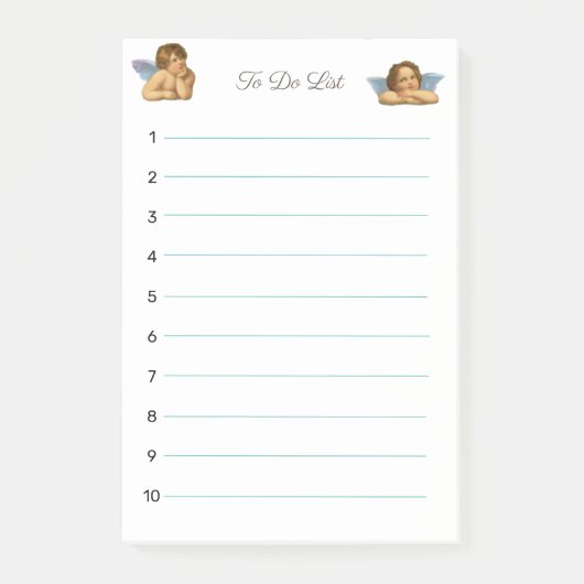 Stijlvolle Raphael Cherubs op wit Post-it® Notes (Voorkant)