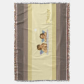 Stijlvolle Raphaëlkerubs op ivoor en bruine tinten Deken (Voorkant Verticaal)