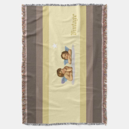 Stijlvolle Raphaëlkerubs op ivoor en bruine tinten Deken (Voorkant Verticaal)