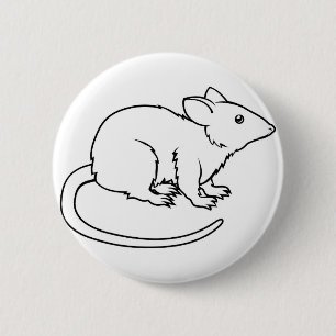Stijlvolle rat illustratie ronde button 5,7 cm