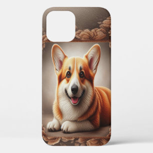 Stijlvolle realistische kleurrijke Border Corgi Do iPhone 12 Pro Hoesje