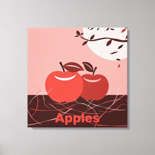 Stijlvolle Red Apple Kitchen Wall Canvas Afdruk (Voorkant)
