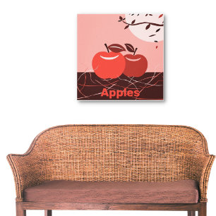 Stijlvolle Red Apple Kitchen Wall Canvas Afdruk