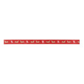 Stijlvolle  Red Gold Sleigh Glitter Monogram Lint (Voorkant)