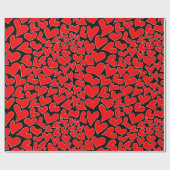 Stijlvolle Red Hearts Pattern Valentijnsdag Cadeaupapier (Vlak)